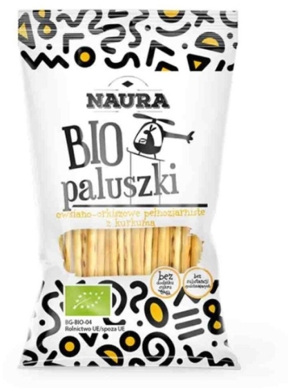 Naura Paluszki owsiano orkiszowe z kurkumą BIO 45 g