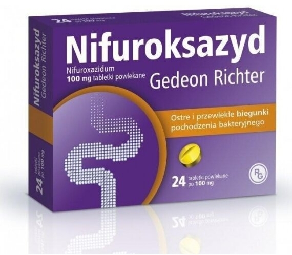 Nifuroksazyd Richter 100 mg 24 tabletki powlekane