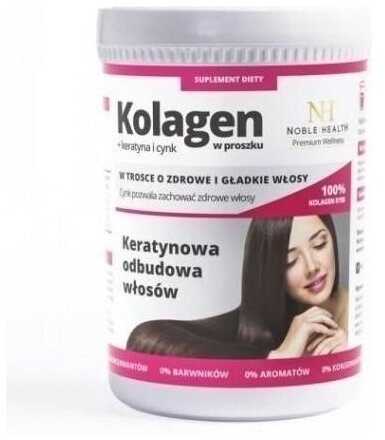 Noble Health Kolagen + keratyna i cynk 100 g