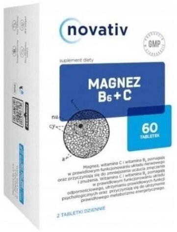 Novativ Magnez B6+C 60 tabletek