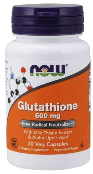 Now Foods Glutation zredukowany 500 mg + Ostropest Plamisty 100 mg + Kwas alfa liponowy 50 mg 30 kapsułek