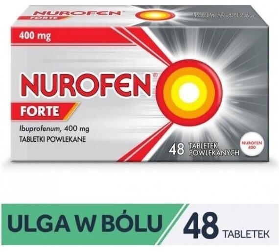 Nurofen Forte ibuprofen 400 mg na silny ból i gorączkę tabletki 48 szt.