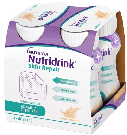 Nutridrink Skin Repair smak waniliowy 4x200ml