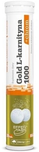 Olimp Gold L-karnityna 1000 + chrom smak pomarańczowy 20 tabletek musujących