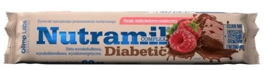 Olimp Nutramil Complex Diabetic, baton o smaku czekoladowo - malinowym, 1 sztuka