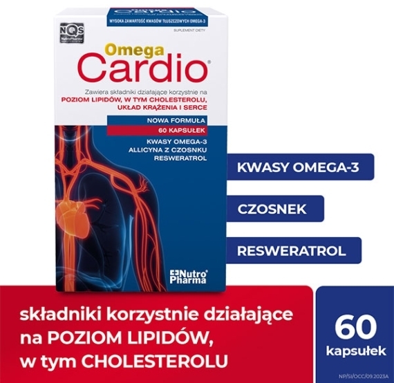 Omega Cardio + czosnek 60 kapsułek