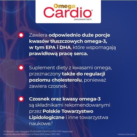 Omega Cardio + czosnek 60 kapsułek