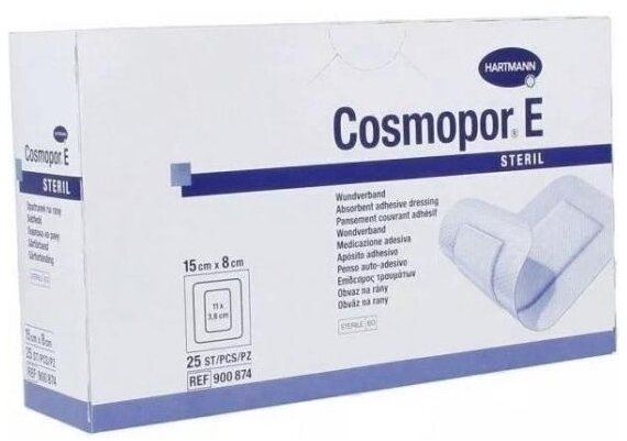 Opatrunek jałowy COSMOPOR E 15 x 8 cm 25 sztuk