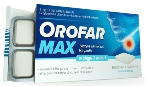 Orofar MAX 2 mg + 1 mg 30 pastylek