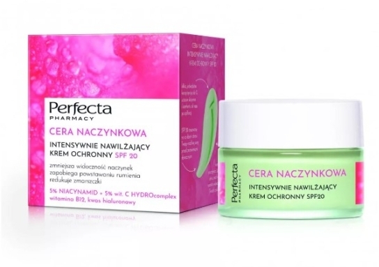 PERFECTA Cera Naczynkowa krem ochronny intensywnie nawilżający SPF 20 50ml