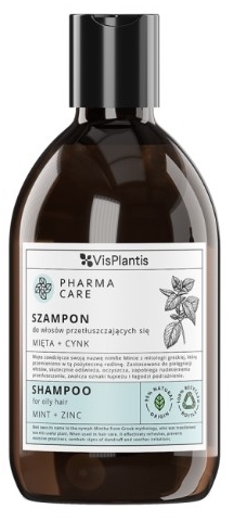 PHARMA CARE Szampon do włosów przetłuszczających się, mięta + cynk 500ml