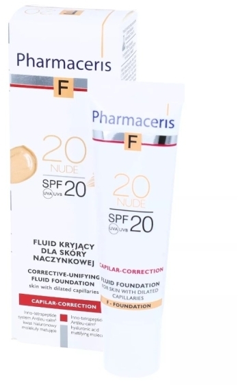 PHARMACERIS F Fluid kryjący naczynka SPF 20 Kolor 20 NUDE 30 ml