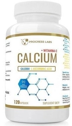 PROGRESS LABS Calcium 400 mg + Witamina C 120 kapsułek