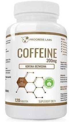 PROGRESS LABS Kofeina bezwodna 200 mg 120 tabletek