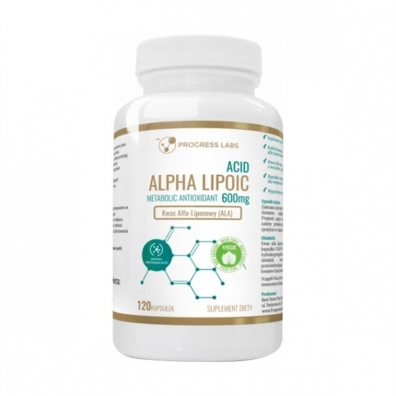 PROGRESS LABS Kwas Alfa Liponowy 600 mg 120 kapsułek