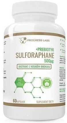 PROGRESS LABS Sulforafran ekstrakt z brokuła + Prebiotyk 500uq 60 kapsułek