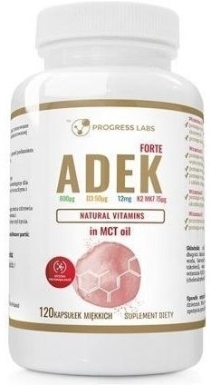 PROGRESS LABS Witamina ADEK forte w oleju MCT 120 kapsułek