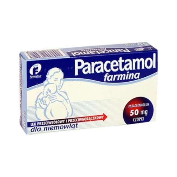Paracetamol Farmina czopki 50 mg 10 sztuk