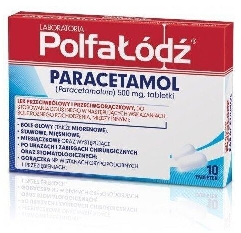 Paracetamol Polfa Łódź 10 tabletek