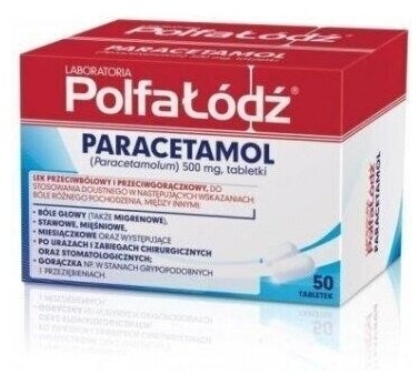 Paracetamol Polfa Łódź 50 tabletek