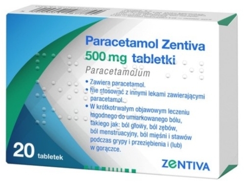 Paracetamol Zentiva 500 mg 20 tabletek