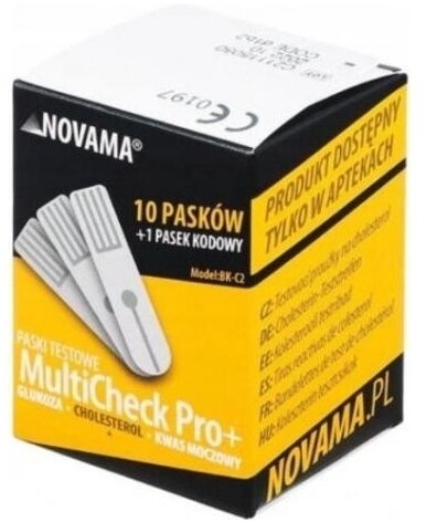 Paski testowe NOVAMA MultiCheck Pro+ cholesterol 10 sztuk