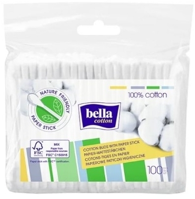 Patyczki higieniczne BELLA w woreczku foliowym 100 sztuk