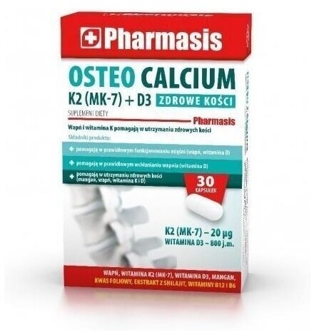 Pharmasis Osteo Calcium K2 (MK-7) + D3 Zdrowe kości 30 kapsułek