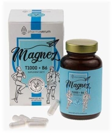 Pharmaverum Magnez T1000+B6 60 kapsułek
