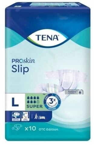 Pieluchomajtki TENA SLIP ProSkin Super L 10 sztuk