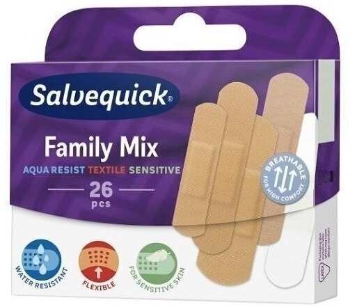 Plastry SALVEQUICK Family Mix 26 sztuk