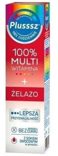 Plusssz 100% Multiwitamina + Żelazo 20 tabletek musujących