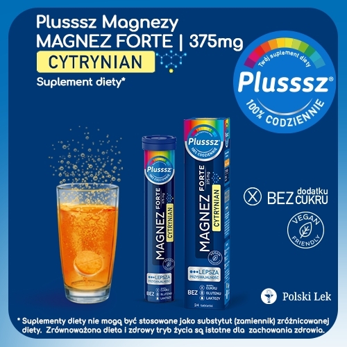 Plusssz Magnez Forte cytrynian 24 tabletki musujące