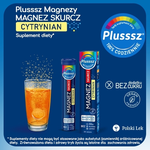 Plusssz Magnez Skurcz cytrynian 24 tabletki musujące
