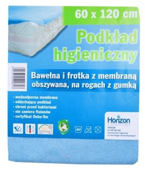 Podkłady higieniczne z membraną 60 x 120 cm niebieskie 1 sztuka
