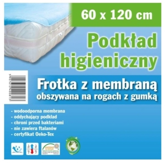 Podkłady higieniczne z membraną 60 x 120cm białe 1 sztuka