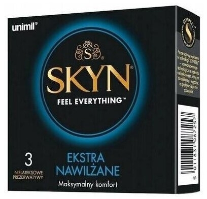 Prezerwatywy UNIMIL SKYN Extra Nawilżane 3 sztuki