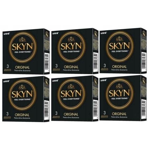 Prezerwatywy UNIMIL SKYN Original 3 sztuki Wielopak x6
