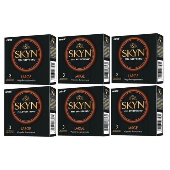 Prezerwatywy Unimil Skyn Large 3 sztuki Wielopak x6