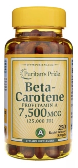Puritans Pride Beta Carotene 25,000 IU 250 kaps.