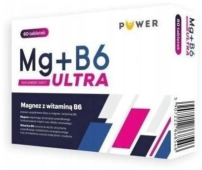 Puwer Mg+B6 Ultra Magnez Witamina B6 60 tabletek