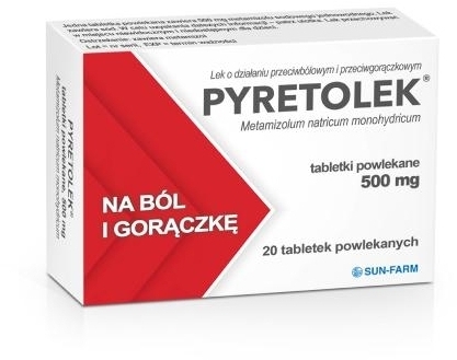 Pyretolek 500 mg 20 tabletek
