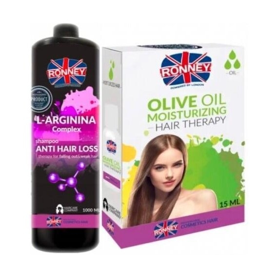 RONNEY L-Arginina Complex szampon przeciw wypadaniu włosów 1L + Ronney olejek do włosów 15ml