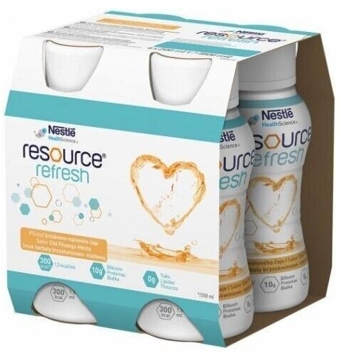 Resource Refresh płyn o smaku herbaty brzoskwiniowo-miętowej 4 x 200 ml