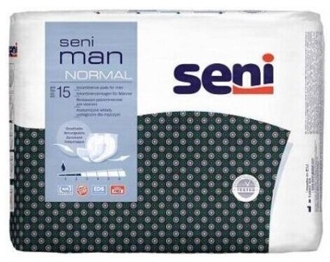 SENI MAN Wkładki urologiczne Normal dla mężczyzn 15 sztuk