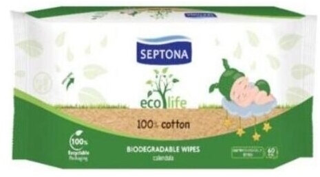 SEPTONA EcoLife chusteczki nawilżane organiczne 60szt