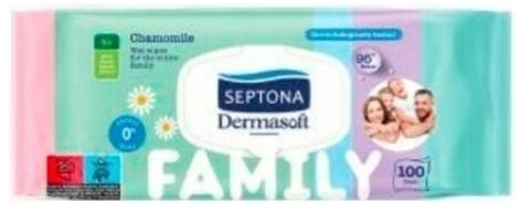 SEPTONA chusteczki nawilżane Dermasoft z rumiankiem 100 sztuk