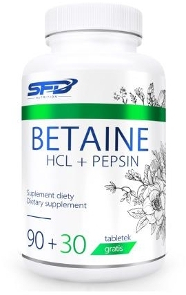 SFD Betaine HCl + pepsin 90 tabletek + 30 tabletek