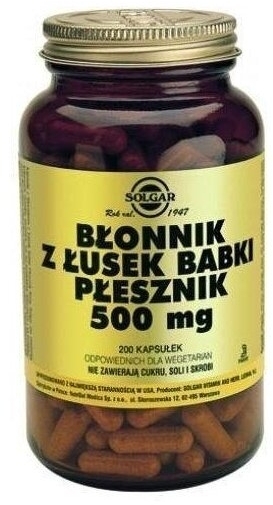 SOLGAR Błonnik z łusek babki płesznik 200 kapsułek