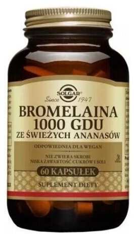 SOLGAR Bromelaina 1000GDU 60 kapsułek